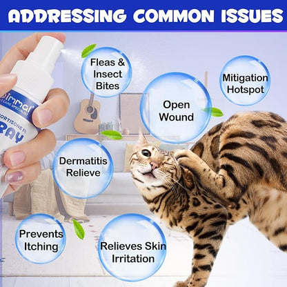 Specifically Formulated Hydrocortisone Spray for Dogs, Cats 120ML, Itch Relief Spray,Hot Spot Treatment for Dogs,Rapidly Alleviate Dry Itchy Skin,Skin Allergies,Dermatitis,Reduces Topical Inflammation