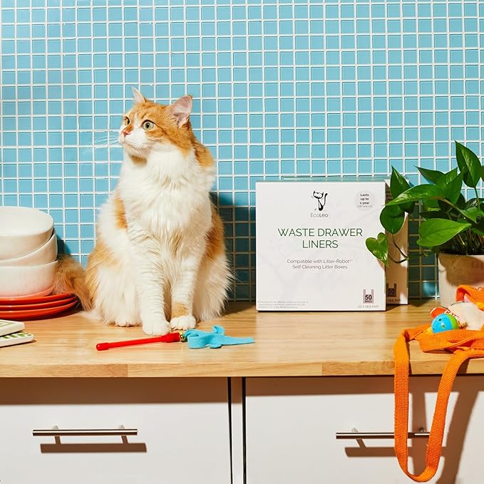 EcoLeo, Compatible with Litter-Robot 3, Handle Waste Drawer Liner Bags, Thick, for Automatic Litter Box, Compatible with Leo's Loo