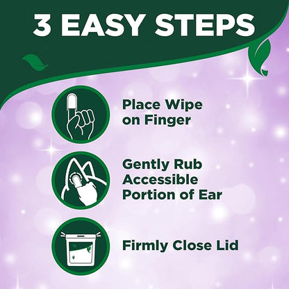 Vet's Best Ear Relief Finger Wipes, Ear Cleansing Finger Wipes for Dogs, Sooths & Deodorizes, 50 Disposable Dog Wipes
