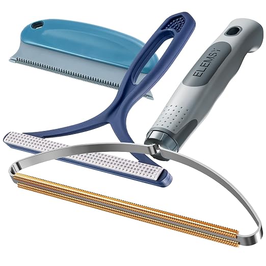 Pet Hair Remover 3-Pack, Reusable Dog & Cat Hair Removal Tools, Lint Shaver | Remove Stubborn Pet Hair, Multi-Fabric Safe, Fur & Lint Cleaner for Couch, Carpets, Cat Trees, Car Mats, Furniture, Pet Bed