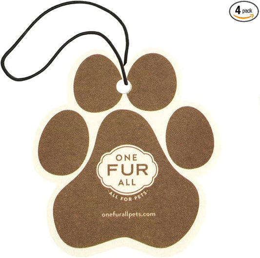 One Fur All Pet House & Car Freshener - Evergreen Forest Pack of 4 - Non-Toxic Pet-Friendly Hanging Odor Eliminator For Small Spaces