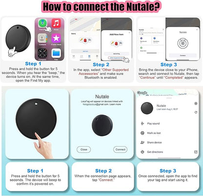 Air Tracker Smart Tags Android & iOS-4 Packs,Dual System Bluetooth Air Luggag Tracker Keys Finder/Item Locator Work with Apple Find My (iOS)&Google's Find Hub(Android) for Key,Backpack,Luggage Black