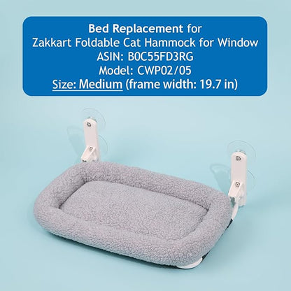 Bed Replacement for Zakkart Foldable Cat Hammock for Window, NOT Compatible with Other Brand, (Gray, Medium)