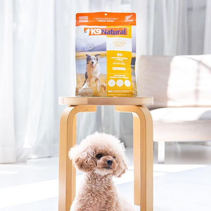 K9 Natural Chicken Freeze Dried Dog Food, High-Meat Natural Complete Meal or Meal Toppers for Dogs, Cage-Free Chicken from New Zealand, Grain-Free, GMO-Free, Complete & Balanced Nutrition, 1.1lb