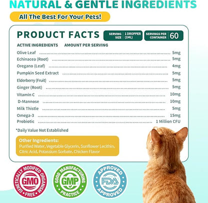 Natural Allergy Relief for Cats, Cat Itchy Skin Allergy Relief - Omega 3 & Probiotic for Allergies Cats, Cat Itch Relief - Skin & Coat Health, Immune Support, Seasonal Allergies - Chicken Flavor