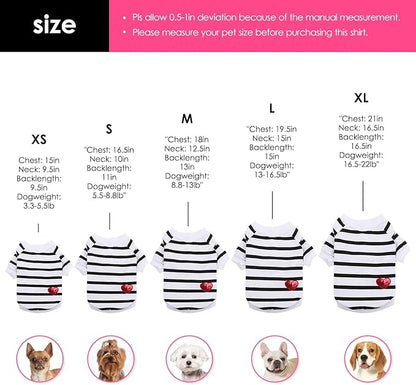Dog Shirts for Medium Dogs, Striped T-Shirts Dog Vest Pet Apparel Tee Shirts Spring Summer Suitable for Small and Medium Large Pets French Bulldog Bichon, Turquoise M