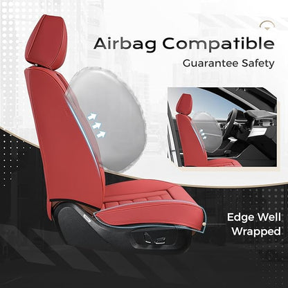 Coverado Car Seat Covers, Front Covers for Cars, Car Seat Cover Front Seats, Automotive Seat Cover, Waterproof, Leather Car Seat Cushion, Universal Interior Covers Seat Protectors for Most Cars