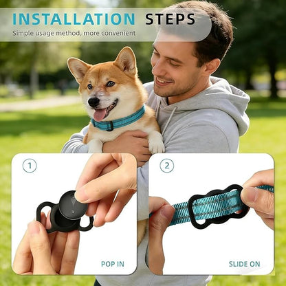 Nilone GPS Tracker for Dogs, Smart Collar with Real-Time Location | Pet Location Tracker with Holder, No Monthly Fee / No SIM Card, Works with iOS Find My, Ultra-Slim, IP68 Waterproof