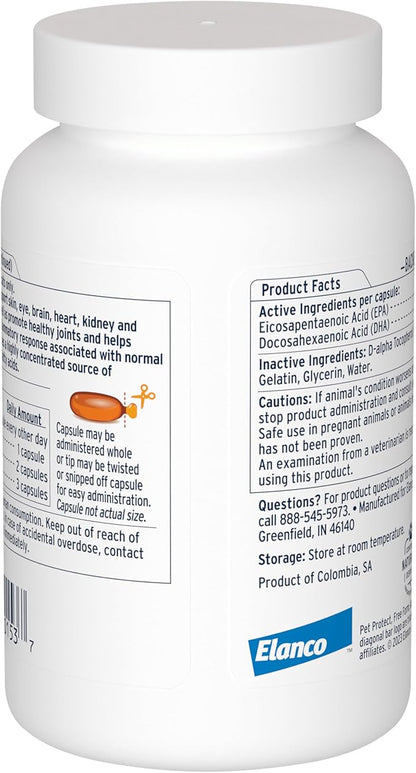Pet Protect Cat & Small Dog Omega-3 Supplement, Proprietary Free Form Blend, Supports a Normal Inflammatory Response, Snip-Tip Capsules (60 Count)