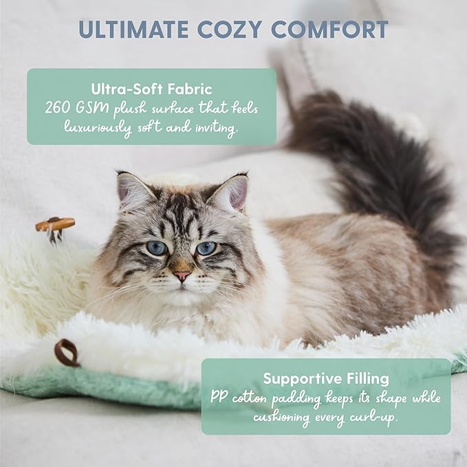 The Cat Ladies Self Warming Heated Cat Bed Mat - Heated Outdoor Kitten Bed Mat - Non Electric Heating Pad - for Indoor and Outdoor Cats - Reversible Comfortable Design - Light Green