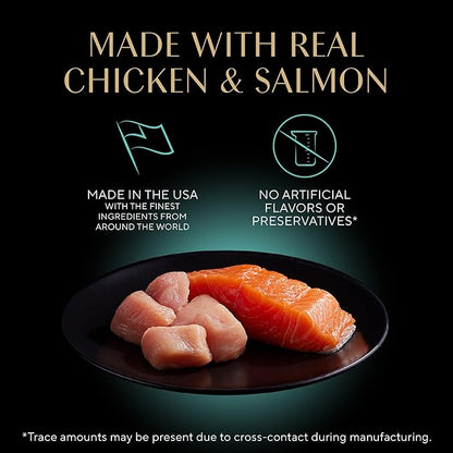 Sheba Perfect Portions Kitten Wet Food,Pate Cat Food Wet Entree,Chicken Recipe and Salmon Recipe,2.6 oz. -Pack Trays (,24 Servings),12 Count (Pack of 4)