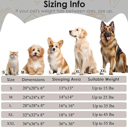 Extra Large Dog Beds, 36 Inch Human Dog Anxiety Relief Comfort Bed, Indestructible & Chew Proof Pet Beds (Light Grey)