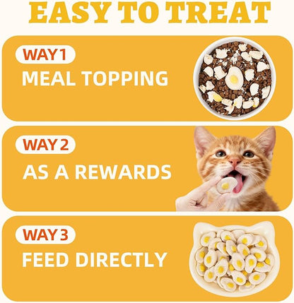 Wellix Freeze-Dried Treats for Dogs and Cats - Chicken Flavor Healthy Cat Treats 2.65oz, Mini Sunny Bites for Cat & Small Dog - Training Cat Treats for Indoor Cats - Supports Immunity&Gut Healthy