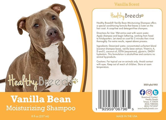 Healthy Breeds Pit Bull Vanilla Bean Moisturizing Shampoo + Conditioner - with Vitamins A, D, E + Coconut Oil - 8 oz