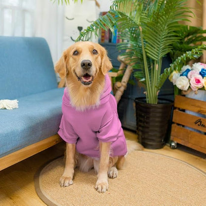 KOOLTAIL Dog Hoodie for Large Medium Small Dogs, Soft and Warm Pet Sweater with Leash Hole and Pocket Boy Girl, Puppy Fall Winter Jacket Clothes, French Pitbull Cold Weather Coat Sweatshirt, Pink L