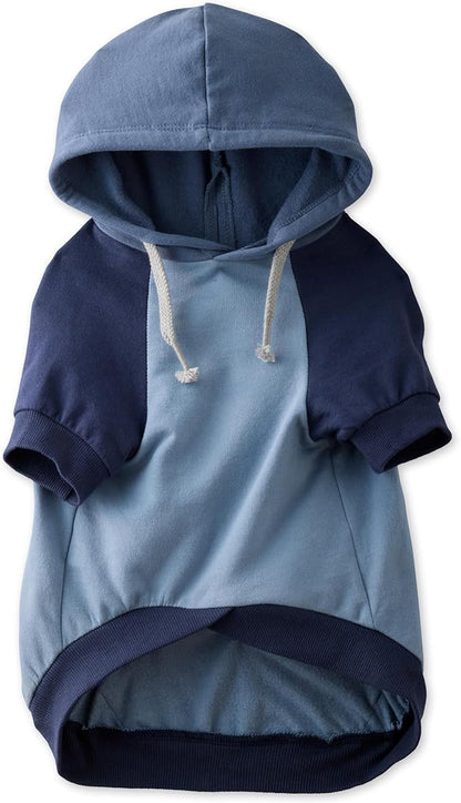 Pet Passion Rocky – The Original Lightweight Hooded Tee 100% Organic Cotton Dog Hoodie Pet Coat Sweater for All Sized Dogs, Original Navy Colorblock, Large (40-60 lbs)
