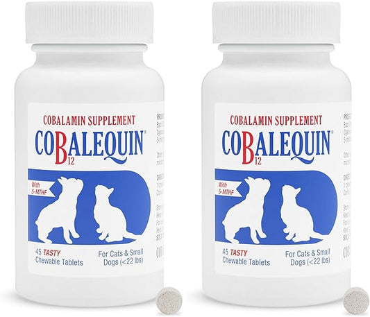 Nutramax Laboratories Cobalequin B12 Supplement for Cats and Small Dogs, 45 Count (Pack of 2)