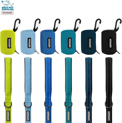 Best Pet Supplies 2-Pack Dog Poop Bag Holder Leash Attachment, Color, Reusable Mesh Dispenser Pouch for Travel, Walking, Park, and Outdoor Use, Soft and Durable with Clip-On - Mesh Turquoise