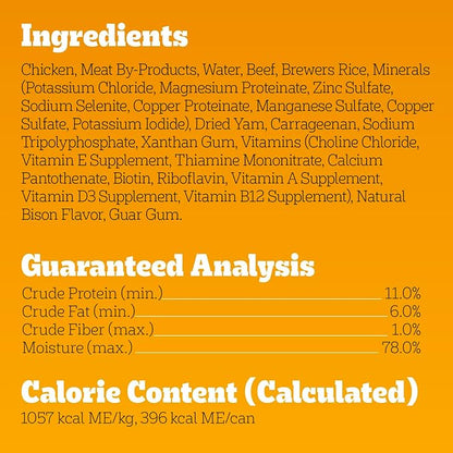 Pedigree High Protein Wet Dog Food, Adult Soft Canned Dog Food, Beef & Bison Flavor, 13.2 oz. Cans, 12 Count