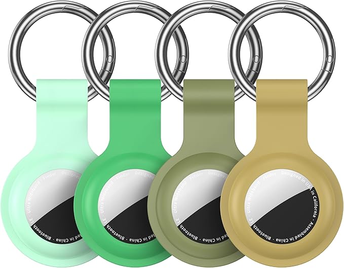 Compatible with AirTag Holder Case Keychain 4 Pack,for AirTag 2nd & 1st Generation Key Chain Ring Case Cover for Air Tag Holder GPS Tracker Air Tag 2nd gen Finders Air Tagholder for Kids,Bags,Luggages