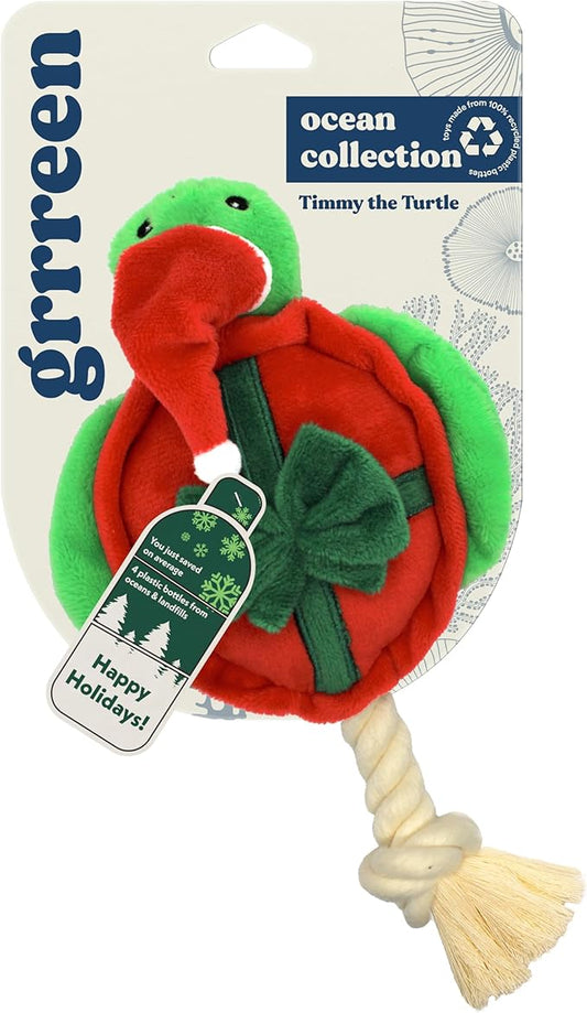 Dog Toys | Winter Plush Toy Turtle Stuffed Animal for Dogs | Medium Eco Friendly Toy - Easy to Clean and Made from Non Toxic Materials