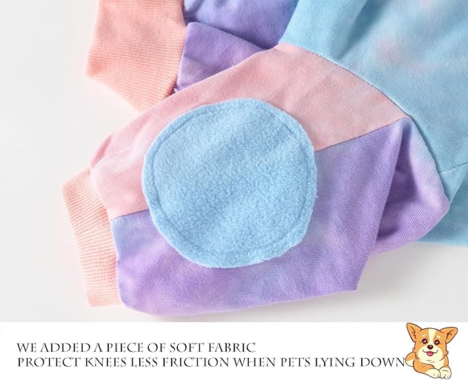 Dog Cotton Colorful Tie Dye T-Shirts Soft and Stretchy Breathable Pet Shirt Pajamas Pets Clothes for Large Dogs Tiedye XL
