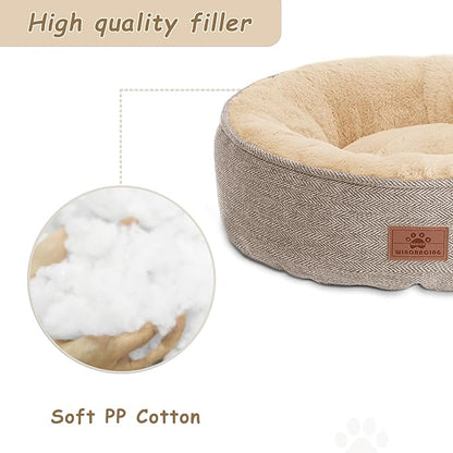 WINDRACING Cat Beds for Indoor Cats,Kitten Bed,Dog Bed for Extra Small Dogs Breeds,Puppy Kennel Bed, Comfy Durable Pet Sleeping Bed, Washable Roun Cat Bed & Non-Slip Bottom, Size 18"L x 18"W x 6.5"Th