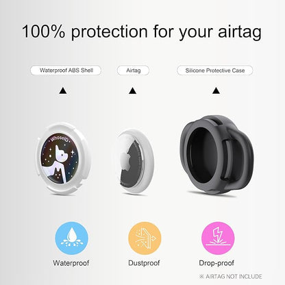 Waterproof AirTag Holder for Dog Collar, Soft Slide-On Dog AirTag Holder | Full-Body Protection, No-Dangle Fit, Ultra-Durable, Lightweight, Tool-Free Installation, Fits Dog & Cat Collars