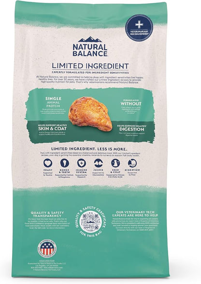 Natural Balance Limited Ingredient Adult Grain-Free Dry Dog Food, Chicken & Sweet Potato Recipe, 24 Pound (Pack of 1)