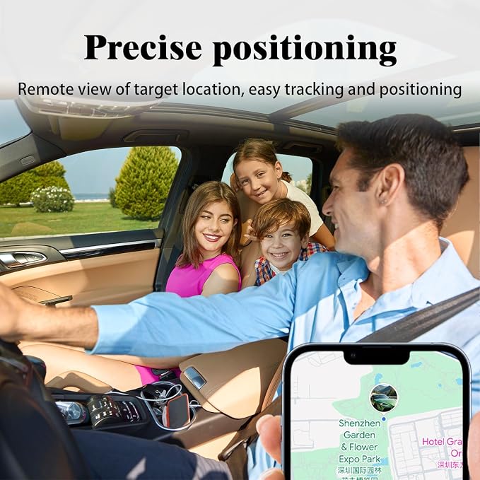 GPS Tracker for Vehicles, 1-Minute Updates, No SIM Card or Monthly Fees | iOS & Android App, 1-Year Replaceable Battery, Magnetic IPX7 Waterproof Design for Cars, Motorcycles & More