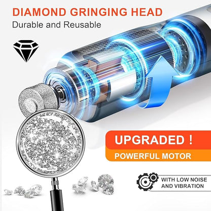 7-Speed Dog & Cat Nail Grinder with Light - Ring LED Safe to Avoid Overcut, Quiet Low Vibration & Powerful Fast, Cordless Rechargeable Toenail Trimmer for Small & Large Puppy & Breeds Paws(Blue)