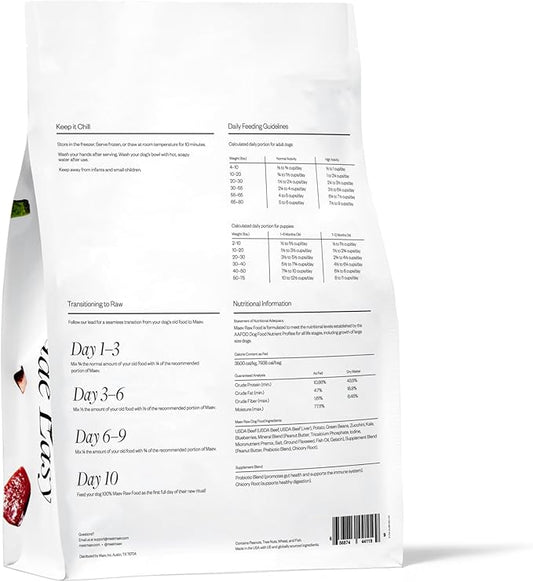 Maev Human-Grade Beef Dog Food, Weight & Digestion Formula, Whole Ingredient, Gluten-Free, High Protein Puppy & Dog Food, 30 lb