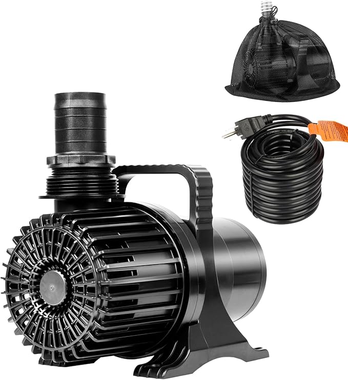 OYO WATER High Flow Submersible Water Pump, 9300 GPH 620W Waterfall Pump for Ponds & Outdoor Features, 32.8FT Power Cord, Quiet & Powerful Pond Filter Pump for Koi Pond, with Barrier Bag