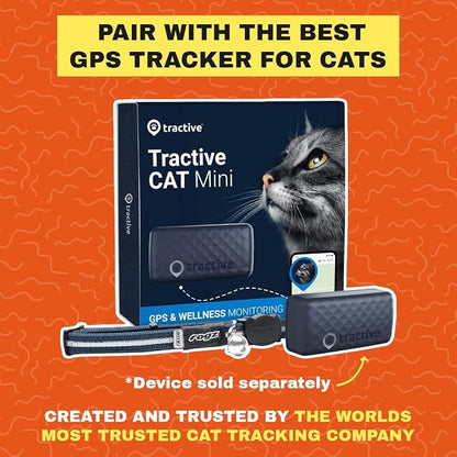 Travel CAT The Pathfinder Cat Harness with GPS Tracker Pocket - Powered by Tractive Cat Harness Escape Proof - Walking Escape Proof Harness for Small, Large Cat, Kitten (Orange, Large)