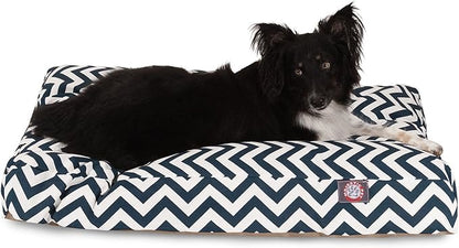 Majestic Pet Chevron Rectangle Dog Bed Washable – Non Slip Comfy Pet Bed – Crate Bed with Removable Washable Cover – Kennel Bed for Sleeping, Polyester Fiber, Medium, Gray