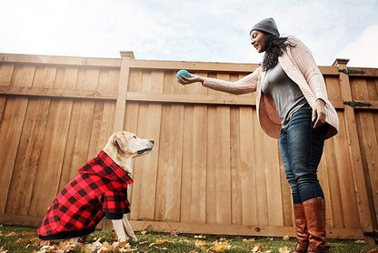 Red Plaid Dog Hoodie Sweater for Dogs Pet Clothes with Hat and Pocket（M）