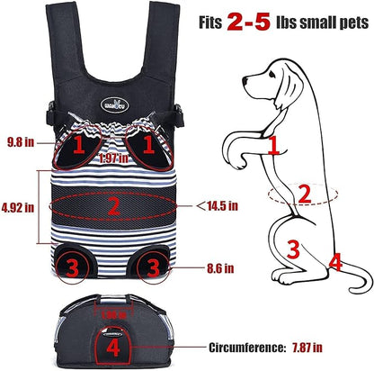 Wakytu Pet Carrier Backpack, Pet Front Dog Carrier Backpacks, Adjustable Pet Front Cat Dog Carrier Backpack Travel Bag, Legs Out, Easy-Fit for Traveling Hiking Camping for Small Cats Dogs