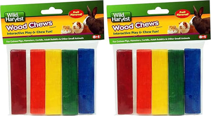 Wild Harvest P-84127 Colored Wood Chews for Small Animals, Fruit Flavored, 5-Count (Pack of 2)
