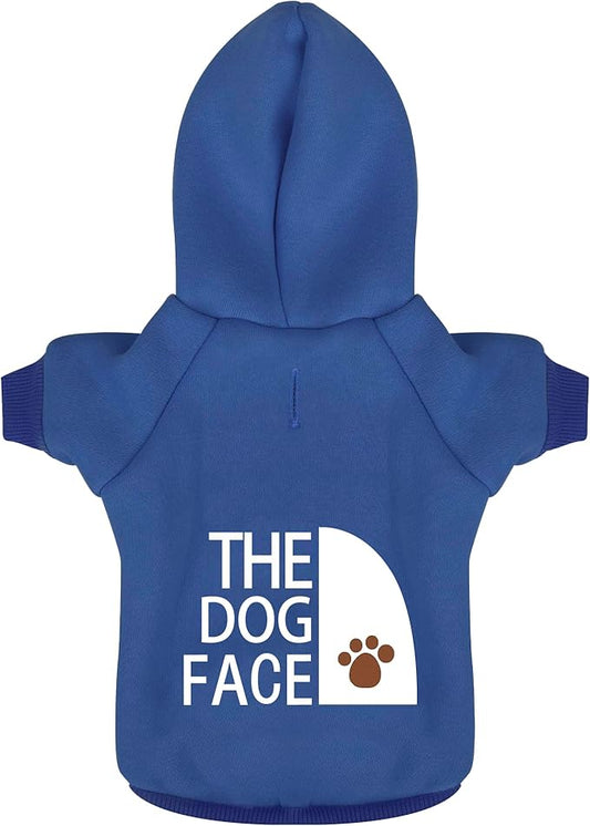 Paiaite Blue Chihuahua Dog Hoodie: Keep Your Pup Warm and Stylish with a 'The Dog Face' Printed Sweatshirt Pet Clothes, and Sweater Coat All in One Perfect for Winter and Cool Summer Nights! Blue M