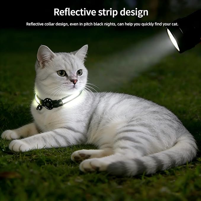 Pet Tracker,GPS Collar for Cats (iOS Only) Smart tag,Waterproof Compatible with Apple Find My,No Monthly Fee,Advanced Tracking Solution Smart Collar for Pet Safety Ideal Small Large Cats