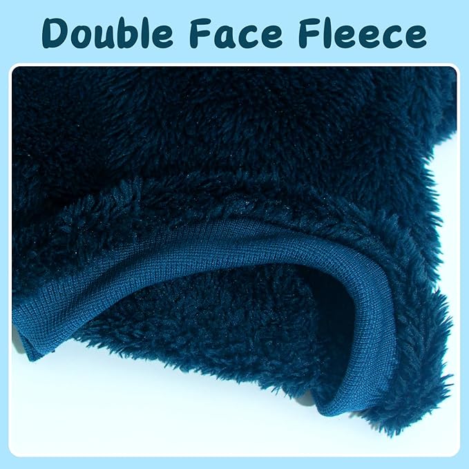 2 Pieces Fleece Dog Sweaters for Small Dogs Boy Cute Warm Small Dog Clothes Male Puppy Chihuahua Cat, Blue, Dark Green, XXS