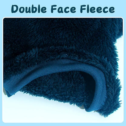 2 Pieces Dog Sweaters for Boy Fall Winter Warm Puppy Clothes Fleece Chihuahua Sweater Cute Clothes for Male Cat, Blue, Dark Green, Small