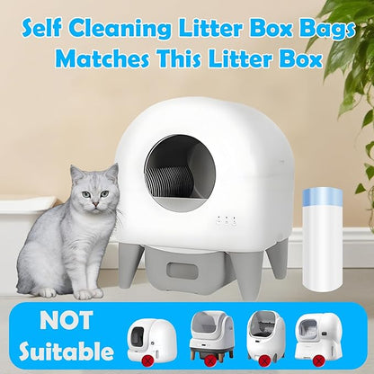 Cat Litter Bags 120 Count, 26.37"X15.74" Drawstring Close Litter Box Liners for Automatic Litter Box,Thick Cat Poop Bags,Easy to Clean,Heavy Duty Robot Bag for Self-Cleaning Box