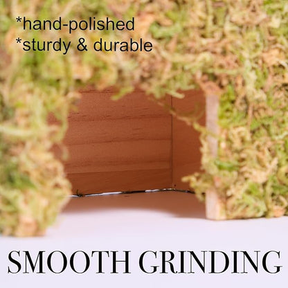 Hamster Hideout - Large, Natural Moss, Handcrafted for Syrian Hamsters, Rats & Guinea Pigs, Hermit Crab,Hedgehogs,Lizards & Other Reptiles（Square, Large）