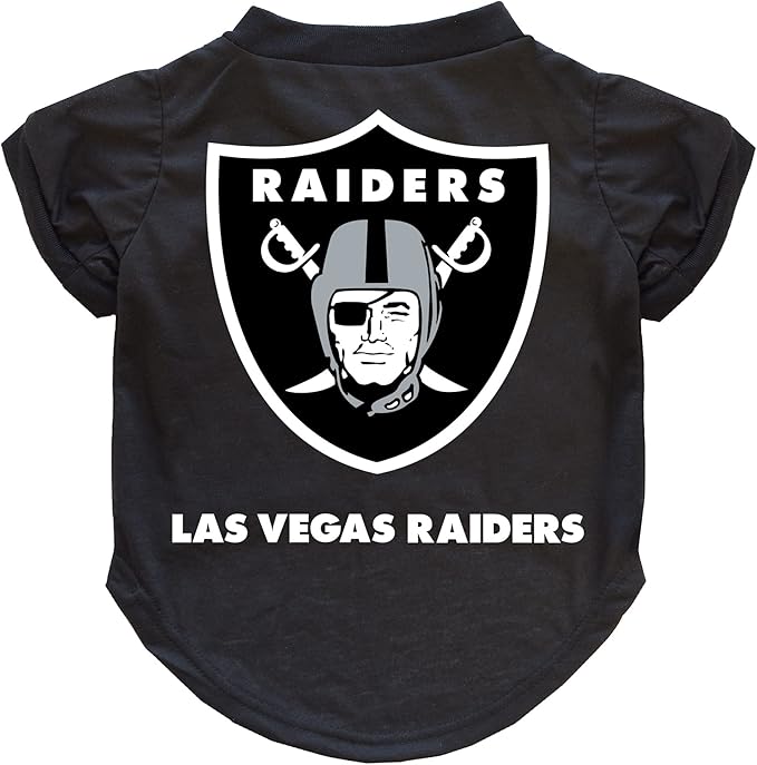 Littlearth NFL Las Vegas Raiders Pet T-Shirt, Team Color, Large