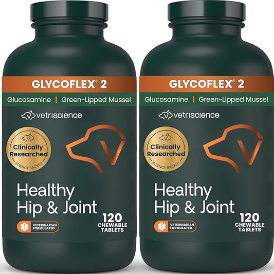 VETRISCIENCE Glyco Flex® 2 Hip and Joint Supplement for Dogs, Chewable Tablets (2 pack)