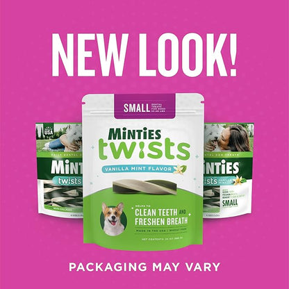Minties Twists VetIQ Dog Dental Bone Treats, Dental Chews for Tiny/Small Dogs (Under 40 lbs), 16 Count