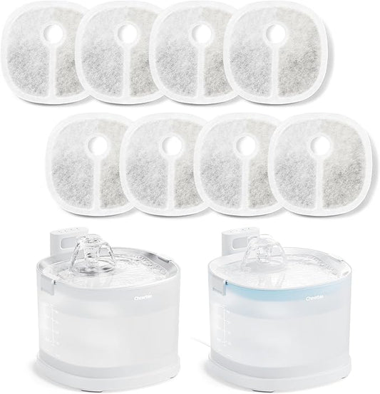 Cheerble Pumpless Pet Water Elfin Fountain E1/E1+/D1/D1PRO Replacement Filter-8-Pack