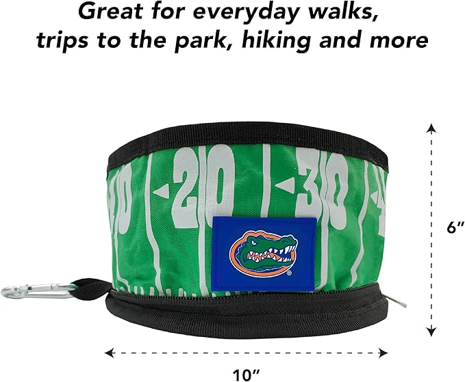 Pets First NCAA Florida Gators Collapsible Dog Travel Bowl Set, 2 Pack Food & Water Bowls for Dogs, Best Portable & Lightweight Leak-Proof Dog Bowls for Travel