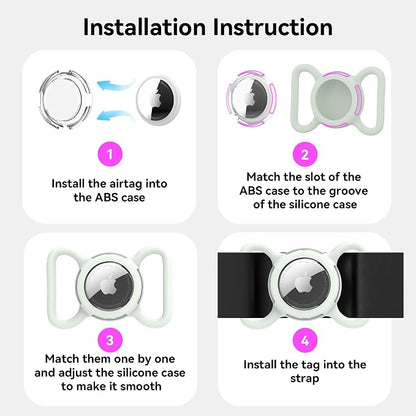 Waterproof AirTag Holder for Dog Collar, Soft Slide-On Dog AirTag Holder | Full-Body Protection, No-Dangle Fit, Ultra-Durable, Lightweight, Tool-Free Installation, Clear Cover, Fits Dog & Cat Collars